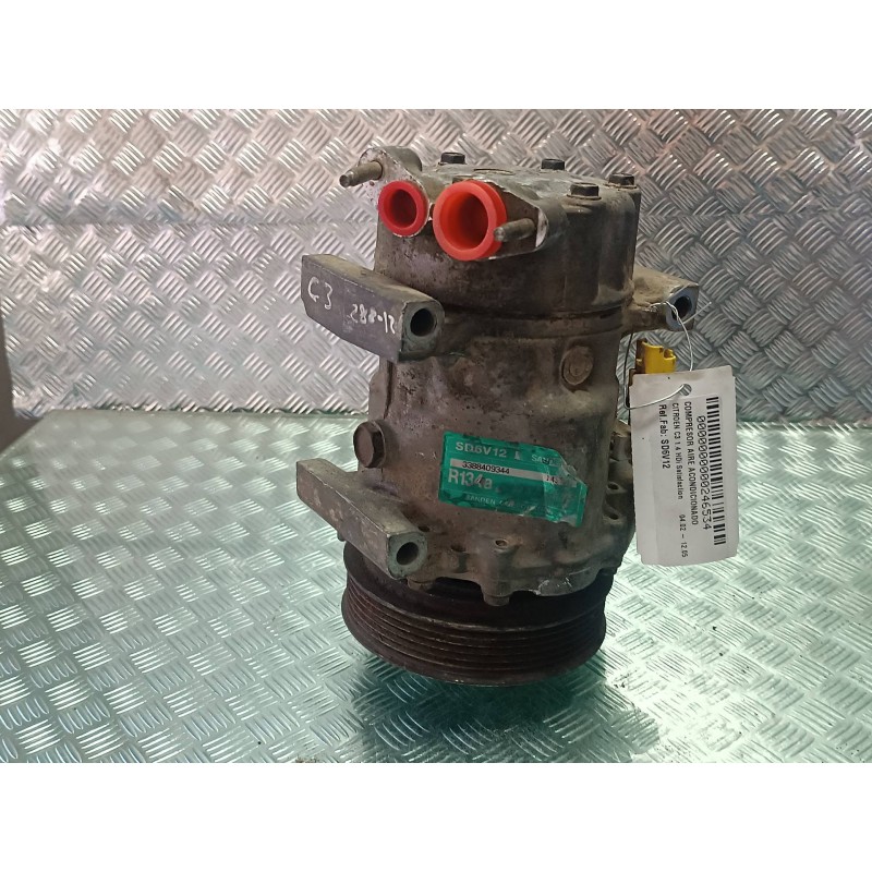 Recambio de compresor aire acondicionado para citroen c3 1.4 hdi satisfaction referencia OEM IAM SD6V12 SD6V12 SANDEN