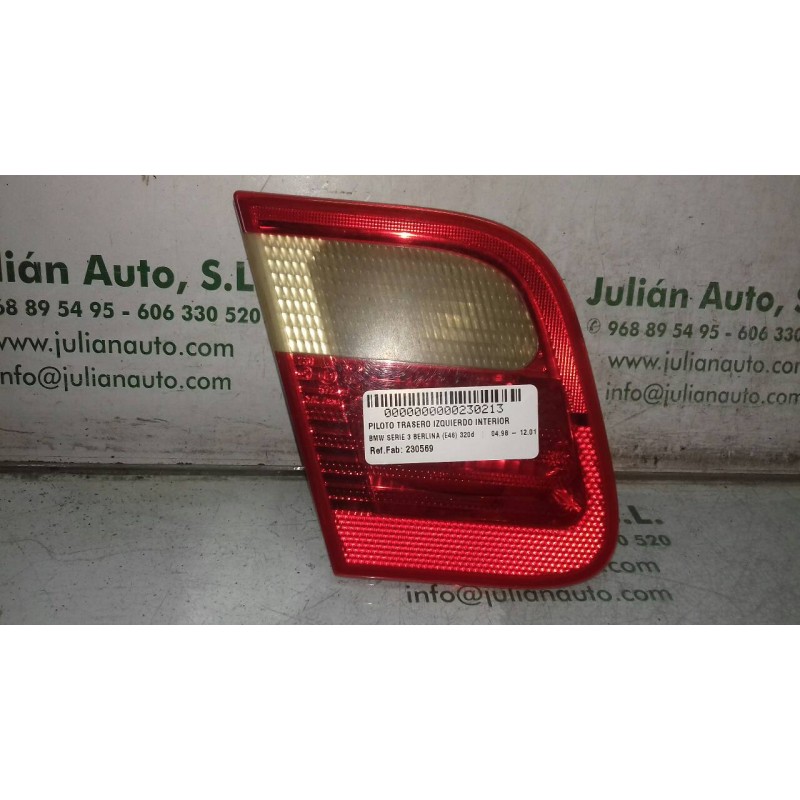 Recambio de piloto trasero izquierdo interior para bmw serie 3 berlina (e46) 320d referencia OEM IAM 230569  PORTON
