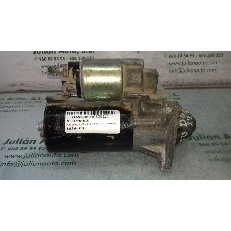 Recambio de motor arranque para fiat doblo cargo (223) 1.9 jtd furg. acristalado referencia OEM IAM A152 0001108202 BOSCH