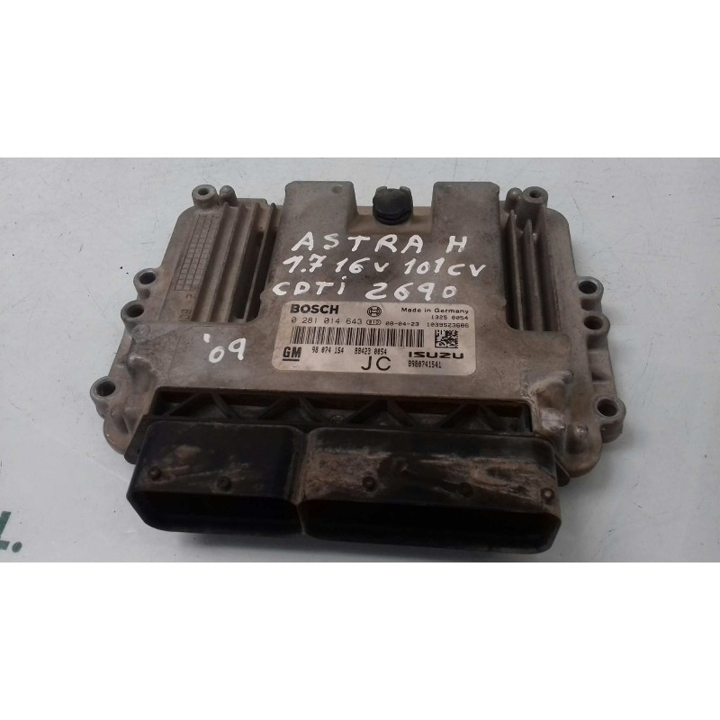 Recambio de centralita motor uce para opel astra h ber. cosmo referencia OEM IAM 98074154 0281014643 BOSCH