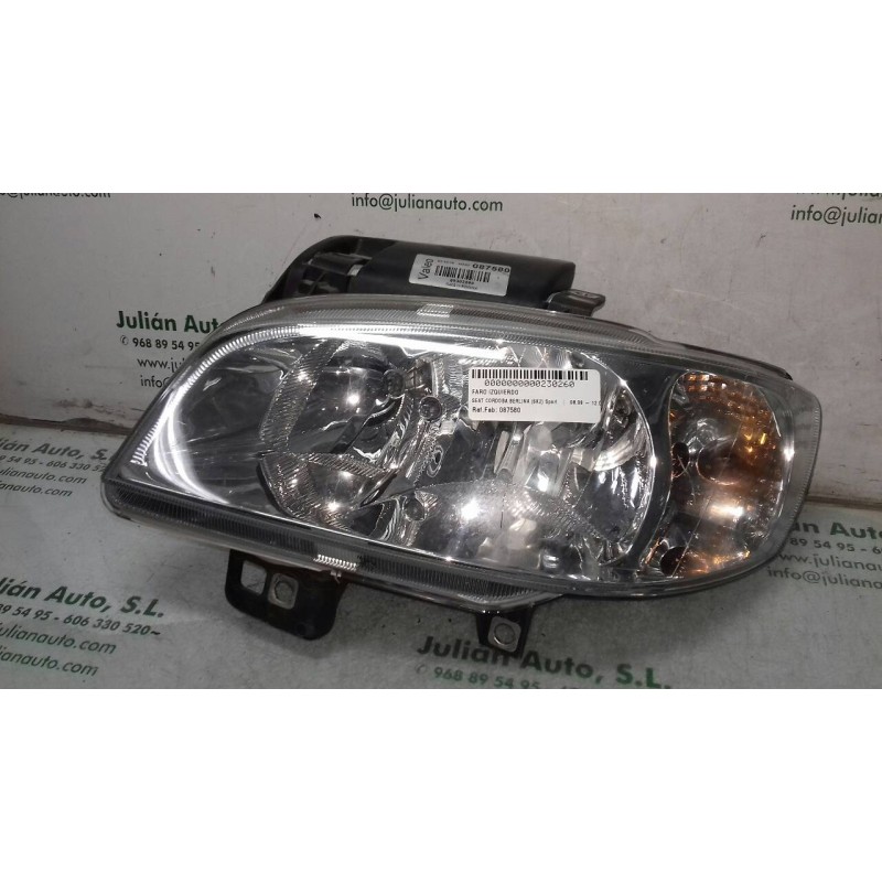 Recambio de faro izquierdo para seat cordoba berlina (6k2) sport referencia OEM IAM 087580 89302599 