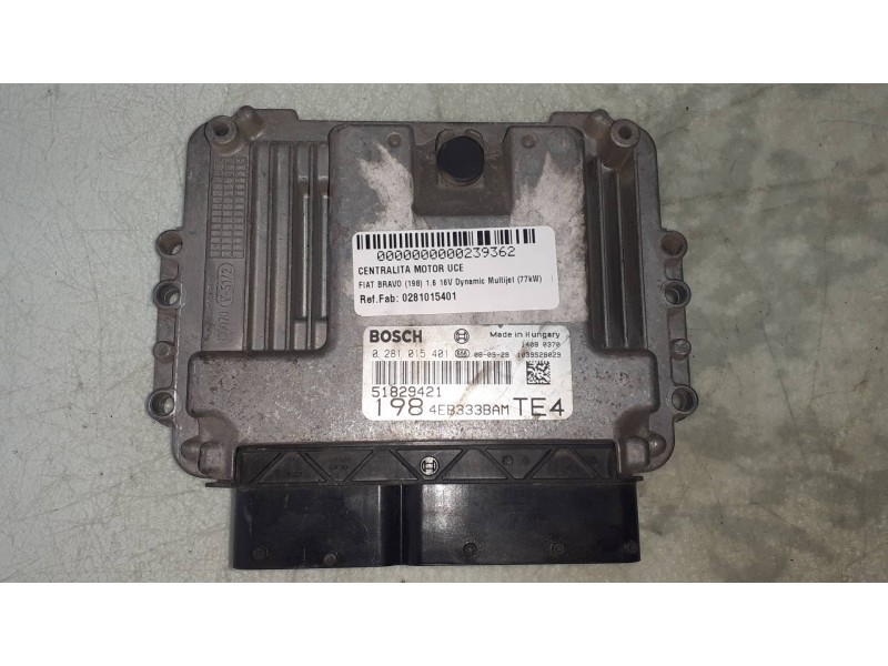 Recambio de centralita motor uce para fiat bravo (198) 1.6 16v dynamic multijet (77kw) referencia OEM IAM 0281015401 51829421 BO