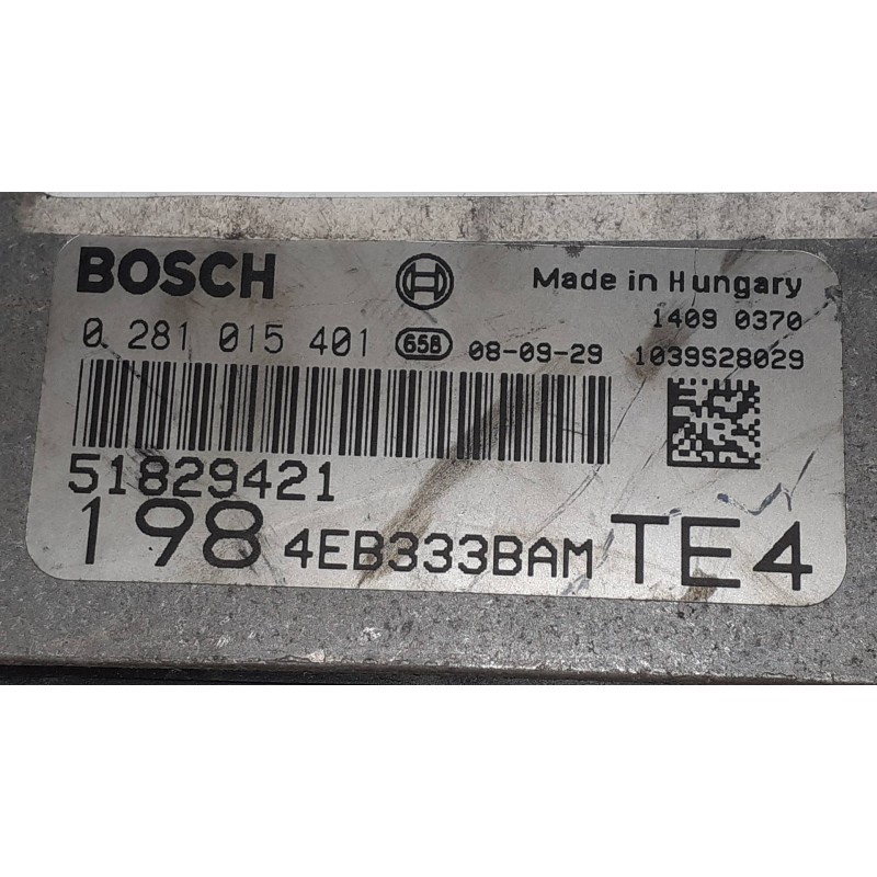 Recambio de centralita motor uce para fiat bravo (198) 1.6 16v dynamic multijet (77kw) referencia OEM IAM 0281015401 51829421 BO