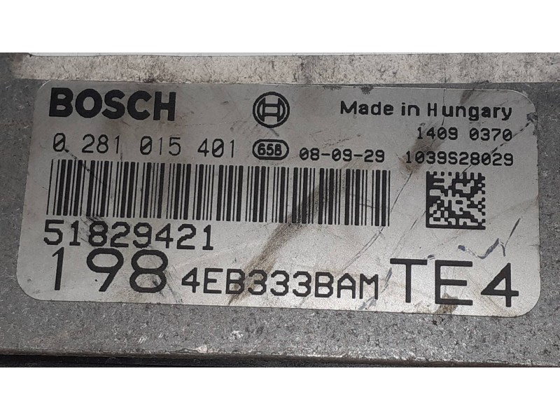 Recambio de centralita motor uce para fiat bravo (198) 1.6 16v dynamic multijet (77kw) referencia OEM IAM 0281015401 51829421 BO
