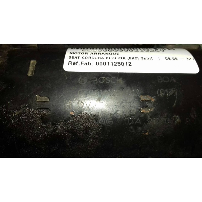 Recambio de motor arranque para seat cordoba berlina (6k2) sport referencia OEM IAM 0001125012  