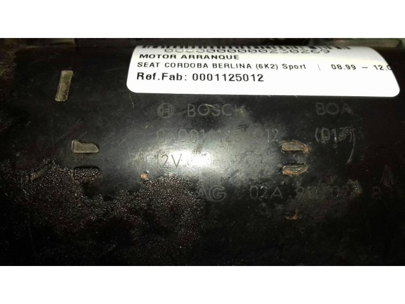 Recambio de motor arranque para seat cordoba berlina (6k2) sport referencia OEM IAM 0001125012  