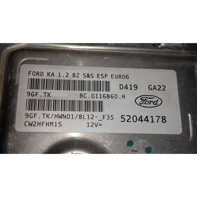 Recambio de centralita motor uce para ford ka (ccu) titanium referencia OEM IAM 52044178 BC0116860H MAGNETI MARELLI
