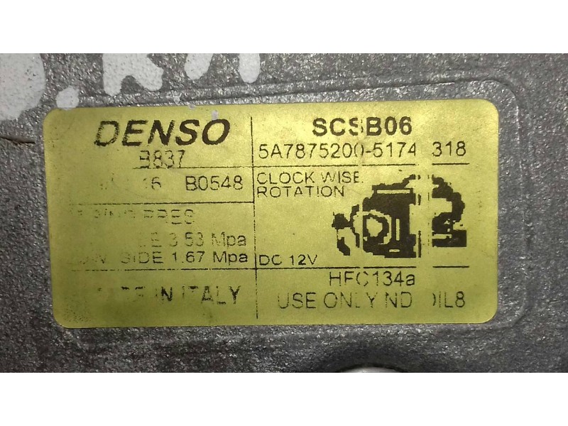 Recambio de compresor aire acondicionado para ford ka (ccu) titanium referencia OEM IAM 5A78752005174 SCSB06 DENSO