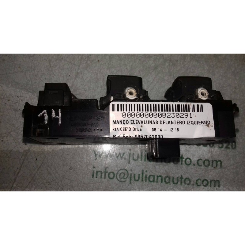 Recambio de mando elevalunas delantero izquierdo para kia cee´d drive referencia OEM IAM 93570A2000 49D4901000 8+8 PINES