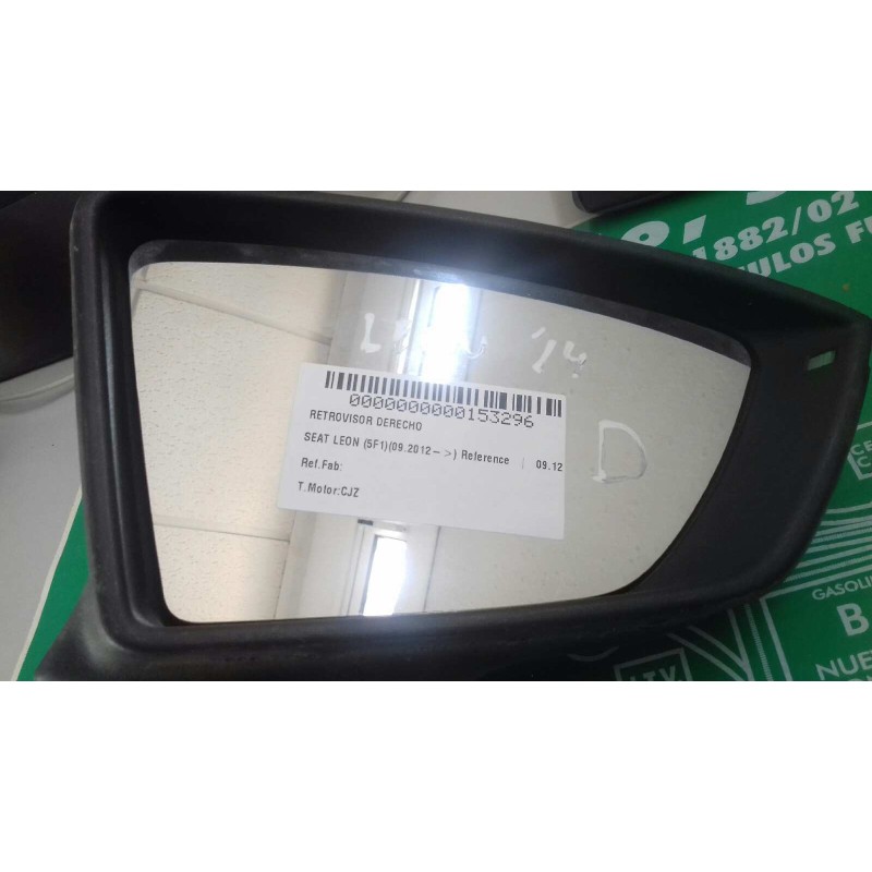 Recambio de retrovisor derecho para seat leon (5f1) reference referencia OEM IAM  FALTA CARCASA TRASERA ELECTRICO