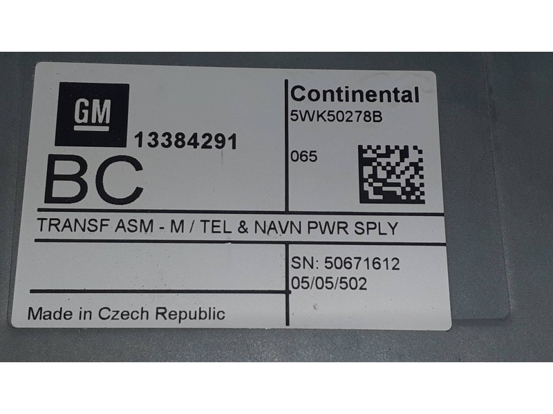Recambio de modulo electronico para opel corsa e edition ecoflex referencia OEM IAM 13384291 5WK50278B CONTINENTAL