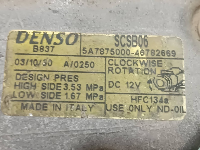 Recambio de compresor aire acondicionado para lancia ypsilon (101) 1.2 8v referencia OEM IAM 5A7875000 SCSB06 DENSO