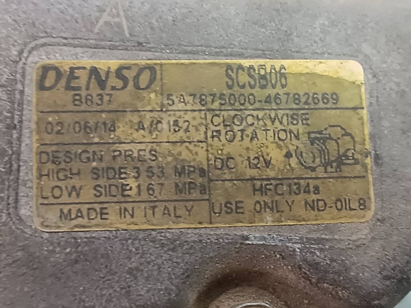 Recambio de compresor aire acondicionado para fiat punto berlina (188) 1.2 16v dynamic referencia OEM IAM 5A7875000 SCSB06 DENSO