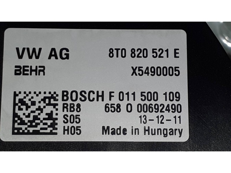 Recambio de resistencia calefaccion para audi a4 ber. (b8) basis referencia OEM IAM 8T0820521E X5490005 F011500109