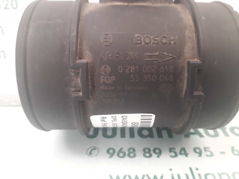 Recambio de caudalimetro para opel vectra c berlina essentia referencia OEM IAM 0281002618 55350048 BOSCH