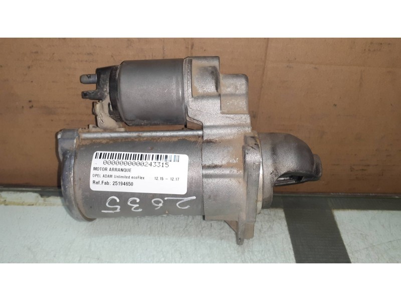 Recambio de motor arranque para opel adam unlimited ecoflex referencia OEM IAM 25194650 0001170611 BOSCH