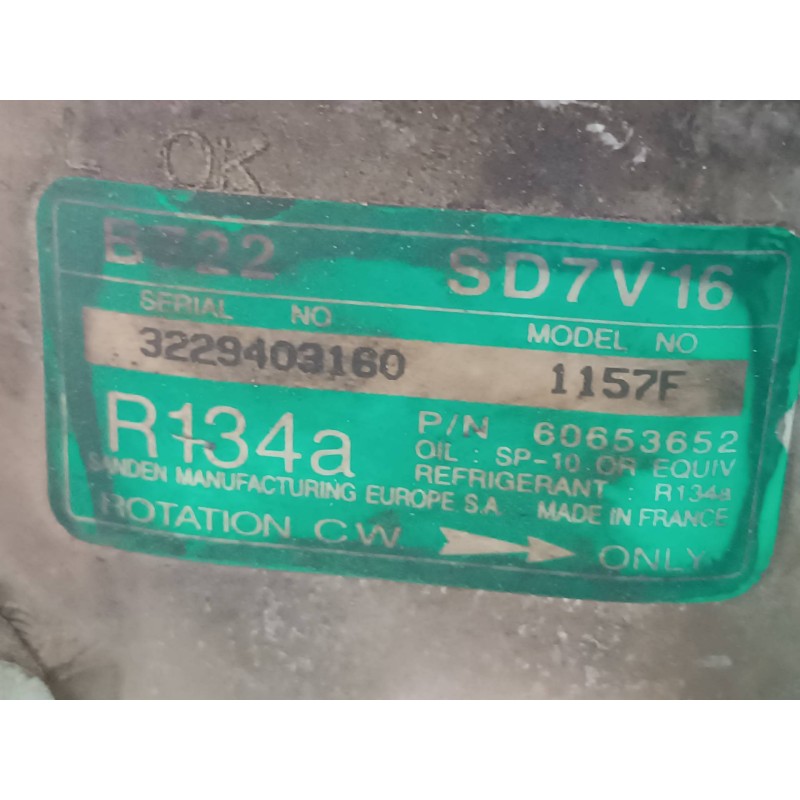 Recambio de compresor aire acondicionado para alfa romeo 147 (190) 1.9 jtd distinctive referencia OEM IAM 60653652 SD7V16 SANDEN