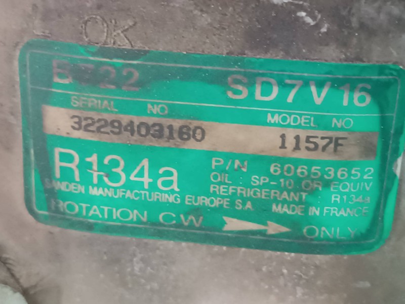 Recambio de compresor aire acondicionado para alfa romeo 147 (190) 1.9 jtd distinctive referencia OEM IAM 60653652 SD7V16 SANDEN