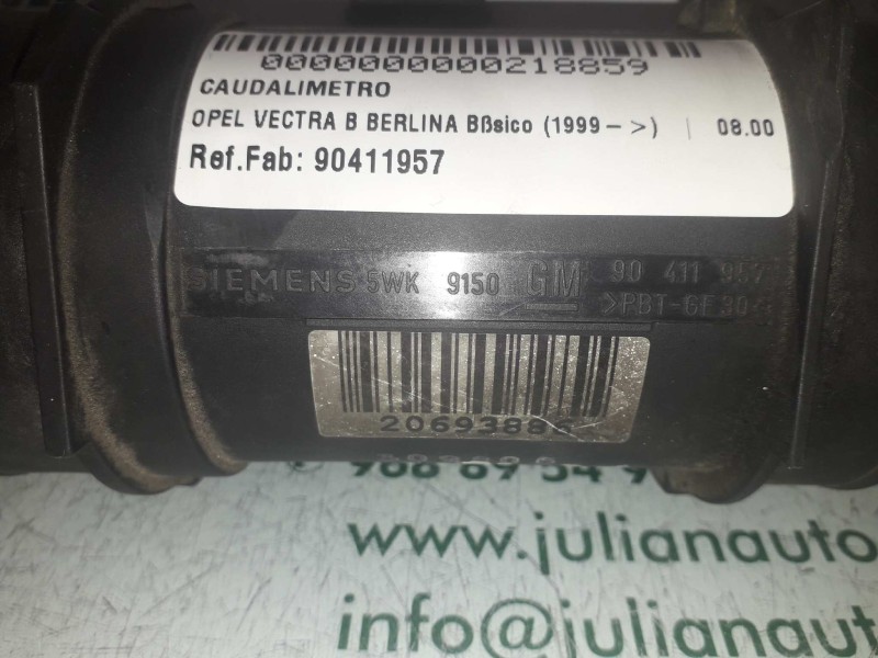 Recambio de caudalimetro para opel vectra b berlina básico (1999) referencia OEM IAM 90411957 5WK9150 SIEMENS