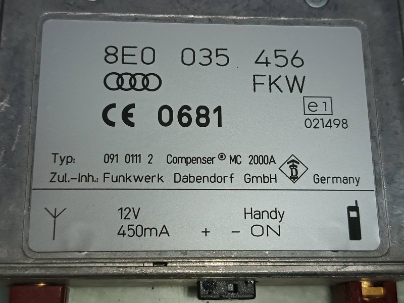 Recambio de modulo electronico para audi a4 berlina (8e) 1.9 tdi (96kw) referencia OEM IAM 8E0035456  