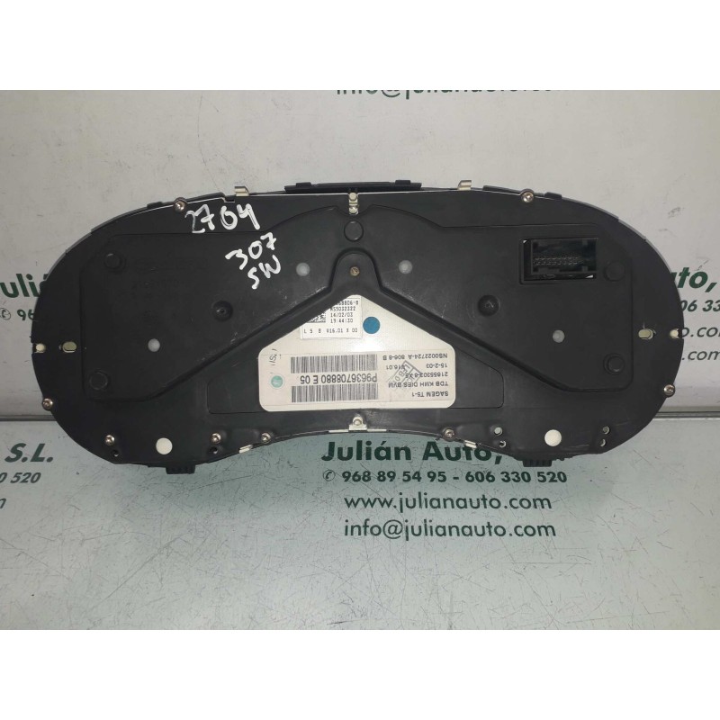Recambio de cuadro instrumentos para peugeot 307 break / sw (s1) sw referencia OEM IAM 9636708880 21655303 8 X5 SAGEM
