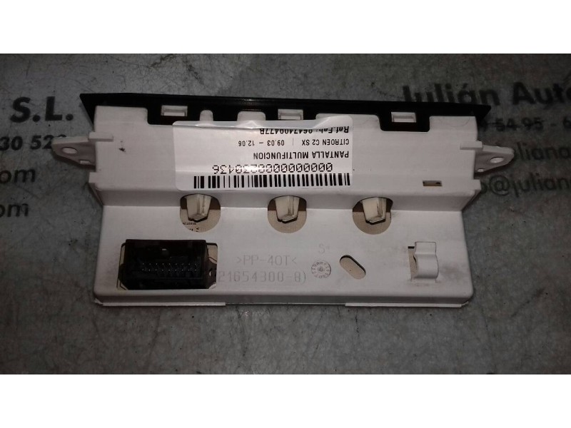 Recambio de pantalla multifuncion para citroen c2 sx referencia OEM IAM 9647409477B 216543008 SAGEM