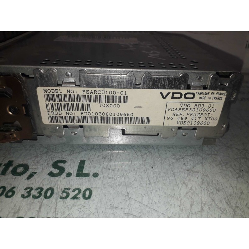 Recambio de sistema audio / radio cd para peugeot 307 break / sw (s1) sw referencia OEM IAM 96489417XT VDORD301 