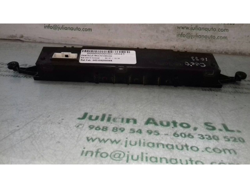 Recambio de pantalla multifuncion para kia cee´d concept referencia OEM IAM 94510A2000WK 94510A2000 10+10 PINES