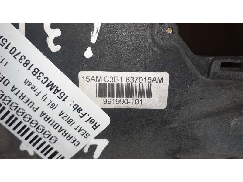Recambio de cerradura puerta delantera izquierda para seat ibiza (6l1) fresh referencia OEM IAM 3B1837015AM 991990101 15AMC3B183