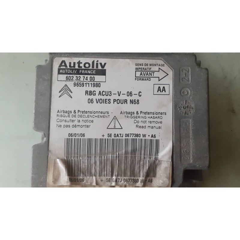 Recambio de centralita airbag para citroen xsara picasso 1.6 hdi 110 sx top referencia OEM IAM 9659111980 602327400 216196958B