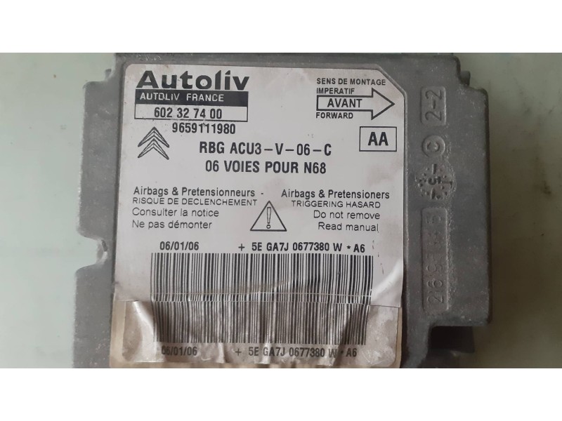 Recambio de centralita airbag para citroen xsara picasso 1.6 hdi 110 sx top referencia OEM IAM 9659111980 602327400 216196958B