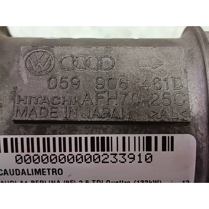 Recambio de caudalimetro para audi a4 berlina (8e) 2.5 tdi quattro (132kw) referencia OEM IAM 059906461 AFH7025C HITACHI