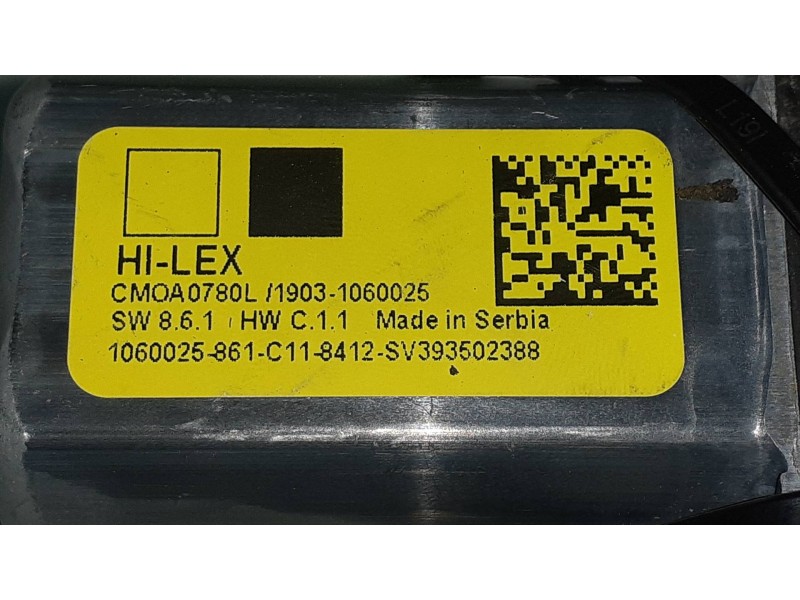 Recambio de elevalunas trasero derecho para bmw serie 1 lim. (f40) 118i referencia OEM IAM SV393502388 19031060025 ELECTRICO