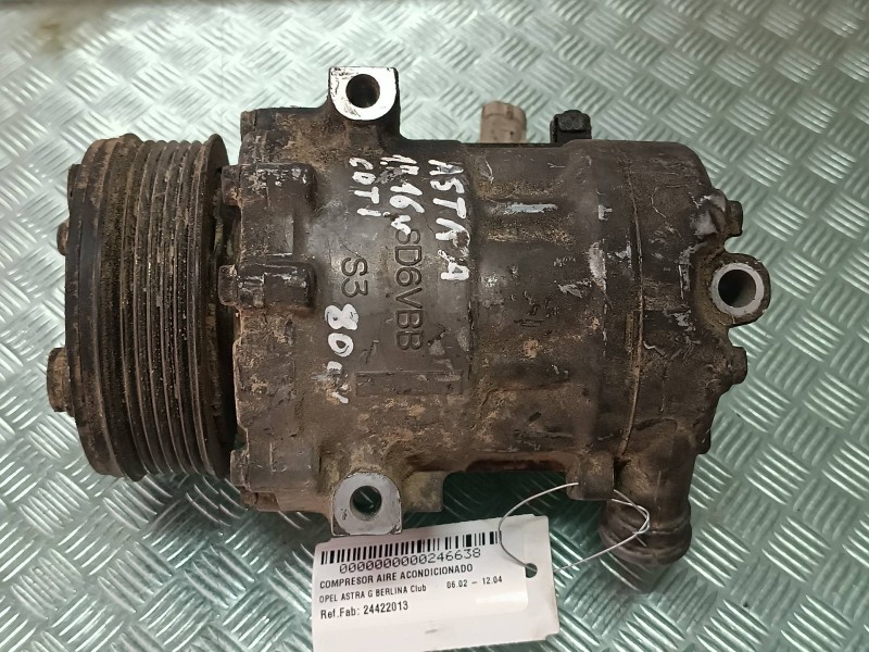 Recambio de compresor aire acondicionado para opel astra g berlina club referencia OEM IAM 24422013 SD6V12 SANDEN