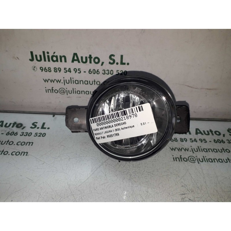 Recambio de faro antiniebla derecho para renault laguna ii (bg0) authentique referencia OEM IAM 89201789 88045 VALEO