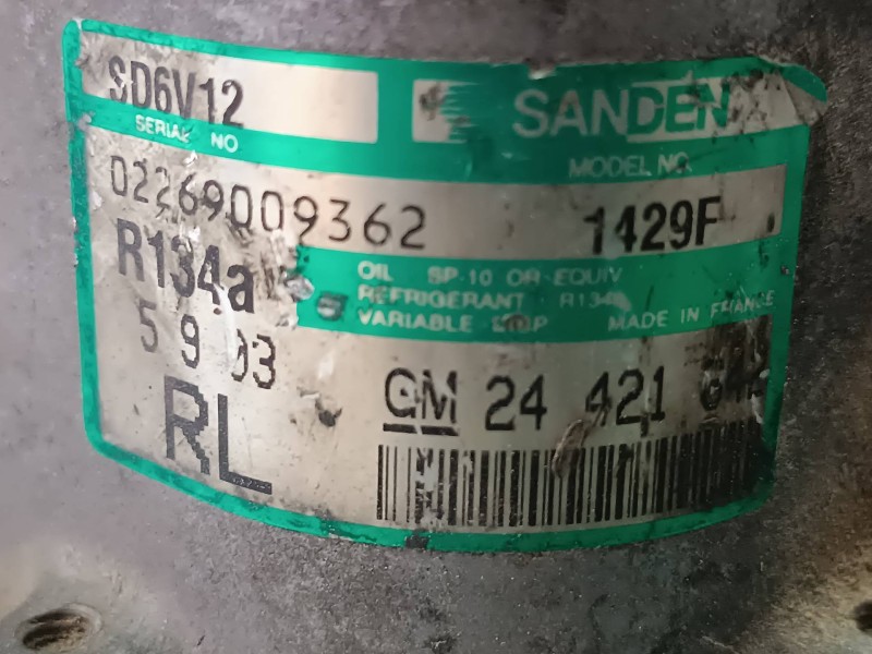 Recambio de compresor aire acondicionado para opel meriva blue line referencia OEM IAM 24421642 SD6V10 SANDEN