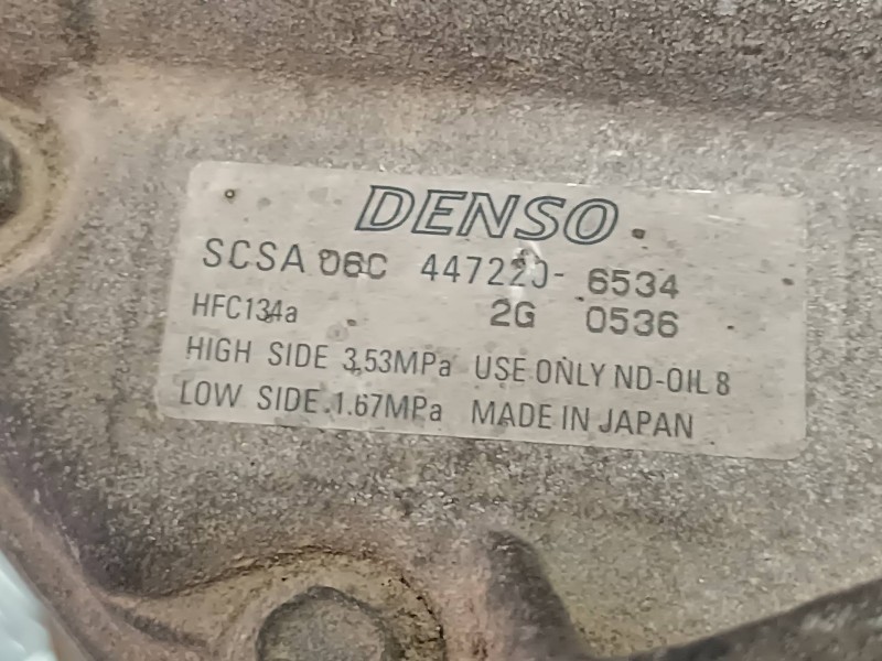 Recambio de compresor aire acondicionado para toyota yaris (ncp1/nlp1/scp1) 1.4 d-4d expo referencia OEM IAM 4472206534 SCSA06C 