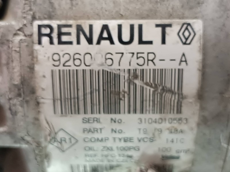 Recambio de compresor aire acondicionado para dacia sandero ambiance referencia OEM IAM 926006775RA VCS141C VALEO