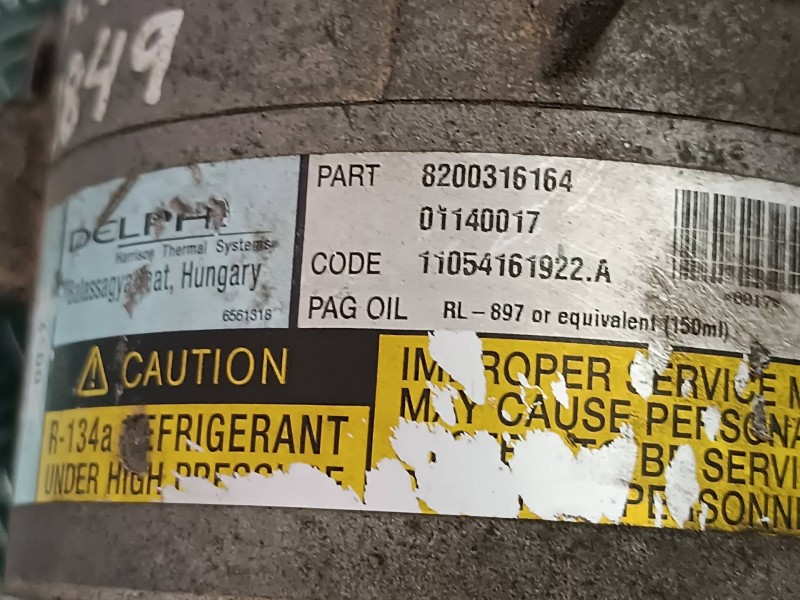 Recambio de compresor aire acondicionado para renault scenic ii confort dynamique referencia OEM IAM 8200316164  DELPHI