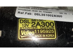 Recambio de motor arranque para hyundai ix20 gl classic referencia OEM IAM DSL361002A300 1195925 VALEO 2