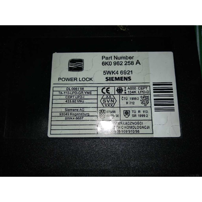 Recambio de centralita motor uce para seat ibiza (6k1) select referencia OEM IAM 038906013AB 0281001911 KIT - BOSCH