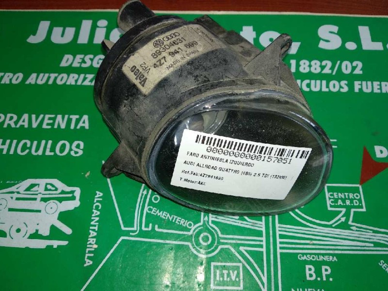 Recambio de faro antiniebla izquierdo para audi allroad quattro (4b5) 2.5 tdi (132kw) referencia OEM IAM 4Z7941699 89304631 