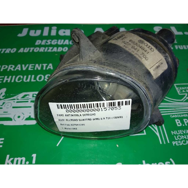 Recambio de faro antiniebla derecho para audi allroad quattro (4b5) 2.5 tdi (132kw) referencia OEM IAM 4Z7941700 89304641 