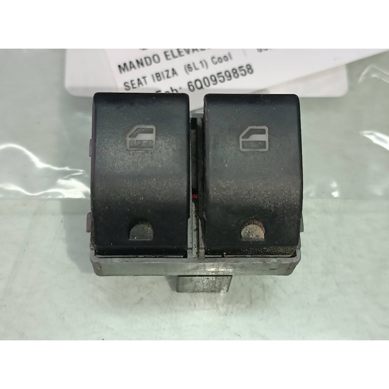 Recambio de mando elevalunas delantero izquierdo para seat ibiza (6l1) cool referencia OEM IAM 6Q0959858 NEGRO CONECTOR 4 PINES