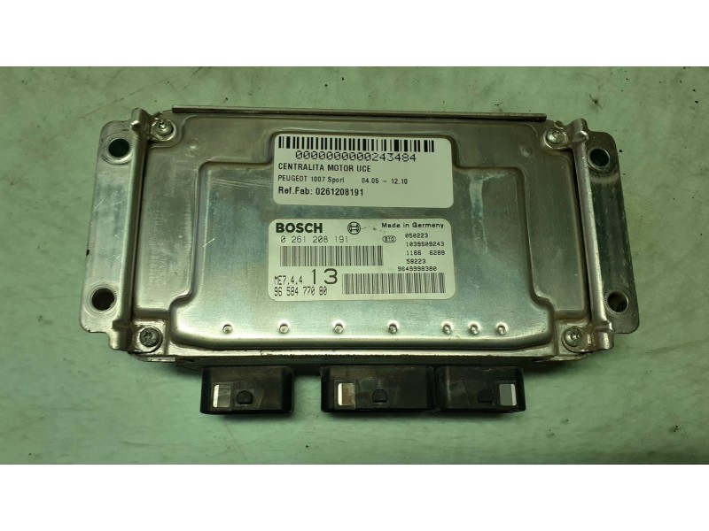 Recambio de centralita motor uce para peugeot 1007 sport referencia OEM IAM 0261208191 9658477080 BOSCH