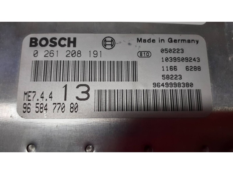 Recambio de centralita motor uce para peugeot 1007 sport referencia OEM IAM 0261208191 9658477080 BOSCH