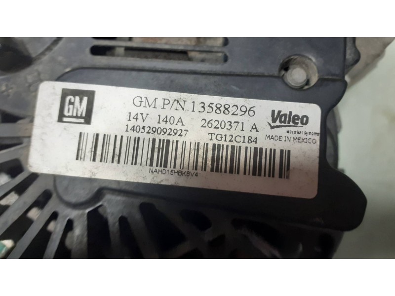 Recambio de alternador para opel corsa d selective referencia OEM IAM 13588296 VALEO 140A