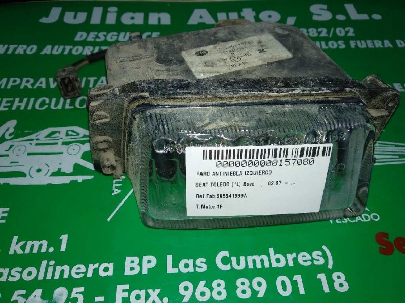 Recambio de faro antiniebla izquierdo para seat toledo (1l) base referencia OEM IAM 6K5941699A  