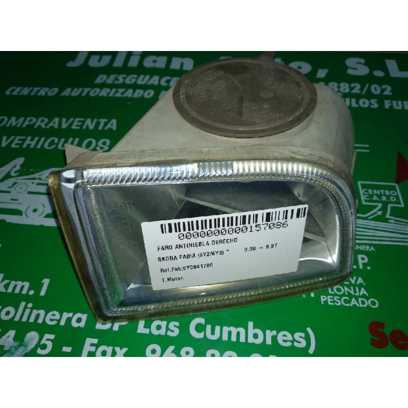 Recambio de faro antiniebla derecho para skoda fabia (6y2/6y3) referencia OEM IAM 6Y0941700  