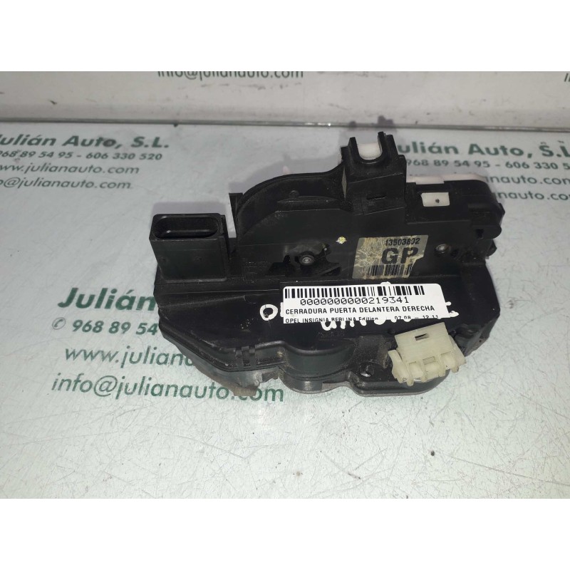 Recambio de cerradura puerta delantera derecha para opel insignia berlina edition referencia OEM IAM 3023880 10C251 4+2 PINES
